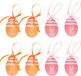 Koopman International Oeufs de Pâques décoratifs à suspendre - 12x pièces - orange/rose - polystyrène - 6 cm