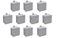 Meister 7463020 Aftakkast opbouw - 75 x 75 x 37 mm - 10 stuks - 12 kabelinvoeringen - spatwaterdicht, grijs