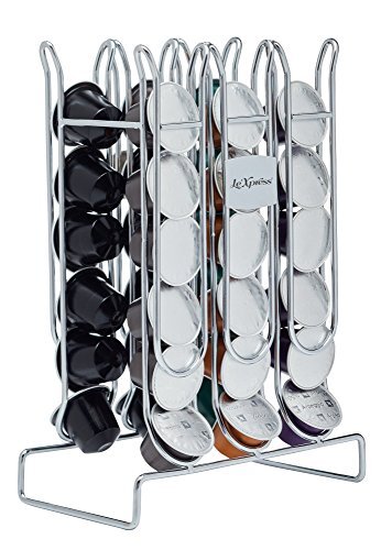 Kitchen Craft Le'Xpress Carbon Steel Nespresso koffiepads houder, 17 x 9,5 x 24,5 cm (6,5" x 3,5" x 9,5") - voor 36 capsules