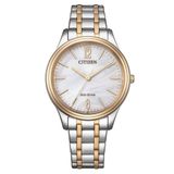 Citizen EM0416-78A Elegance Dames Polshorloge Solar Roestvrij Staal Wit Multi