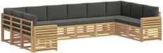 vidaXL Ensemble de canapé d'extérieur 10 pièces Blanc et anthracite Polyester