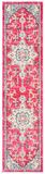 Safavieh Madison Collection Distressed Short Pile Fuchsia and Blue Rug 67 x 122 cm