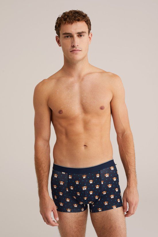 WE Fashion Heren boxershort met dierenprint - Navy blue - M