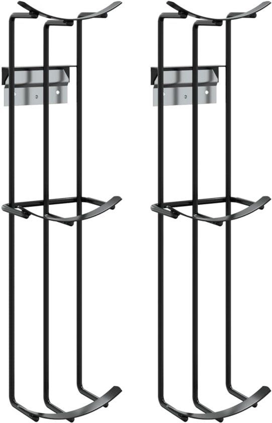 vidaXL Hindernishouder - 2 stuks - Staal - Zwart