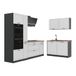 Vicco Cuisine en angle "R-Line", Blanc campagne/Anthracite 230 x 120 cm