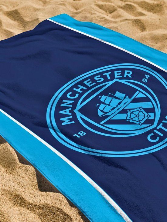 Character World Manchester City Strandlaken - 75 x 150 cm - Blauw - Katoen