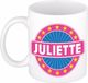 Bellatio Decorations - Juliette voornaam - koffiemok - beker - wit/roze - 300 ml