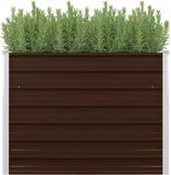 vidaXL Plantenbak verhoogd 100x100x77 cm gegalvaniseerd staal bruin