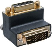 InLine DVI-I Dual Link adapter - 90° haaks naar boven - verguld / zwart