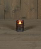 Anna's Collection Bougie LED Cire Rustique Flamme Mobile 7.5x10cm Anthracite - Gris