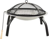 vidaXL Vuurschaal en barbecue 2-in-1 met pook 56x56x49 cm rvs
