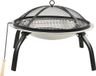 vidaXL Vuurschaal en barbecue 2-in-1 met pook 56x56x49 cm rvs