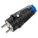 Bachmann Schutzkontaktstecker Gummi CEE7/7, IP54, schwarz / blau