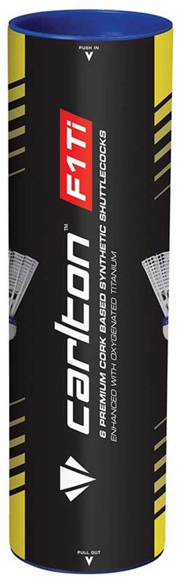 Carlton F1 Ti nylon badmintonshuttles, 6 stuks, wit