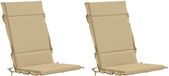 vidaXL - 2-delige hoogrugkussen GEMERT - 2 stuks - 100% Polyester - Beige