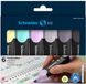 Schneider Job 150 marqueurs pastel avec nuances de gris (en plastique recyclé, certifié Ange Bleu) étui de 6 pièces, assortis, turquoise, lilas, vanille, gris taupe, gris mauve