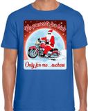Bellatio Decorations Fout Kerstshirt / t-shirt - No presents for kids only for me suckers - motorliefhebber / motorrijder / motor fan blauw voor heren - kerstkleding / kerst outfit S