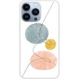 One line Siliconen hoesje compatibel met iPhone 13 Pro blauw