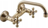 Kuchinox Stilo Serie Wandgemonteerde Wastafelkraan Antiek Messing