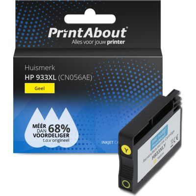 PrintAbout Huismerk 933XL (CN056AE) Gele inktcartridge | Compatibel met HP
