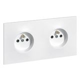LEGRAND - Dubbel stopcontact 16 A voorbedraad met Neptunus-aarde - 2P+T stopcontact met schroefbevestiging - wit
