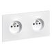 LEGRAND - Dubbel stopcontact 16 A voorbedraad met Neptunus-aarde - 2P+T stopcontact met schroefbevestiging - wit