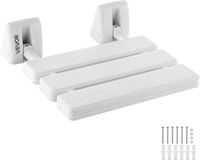 VEVOR Opklapbare Douchestoel voor Wandmontage (Zitvlak 32 x 34cm), Opklapbare Stoel met Aluminium Frame, Douchestoel (Draagvermogen 100kg) voor Volwassenen en Senioren, Geschikt voor Badkamer en Hal, Wit
