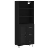 VidaXL Hoge kast, zwart, 69,5 x 34 x 180 cm, houtvezel