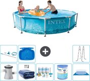Intex Rond Frame Zwembad - 305 x 76 cm - Waterprint - Compleet Pakket