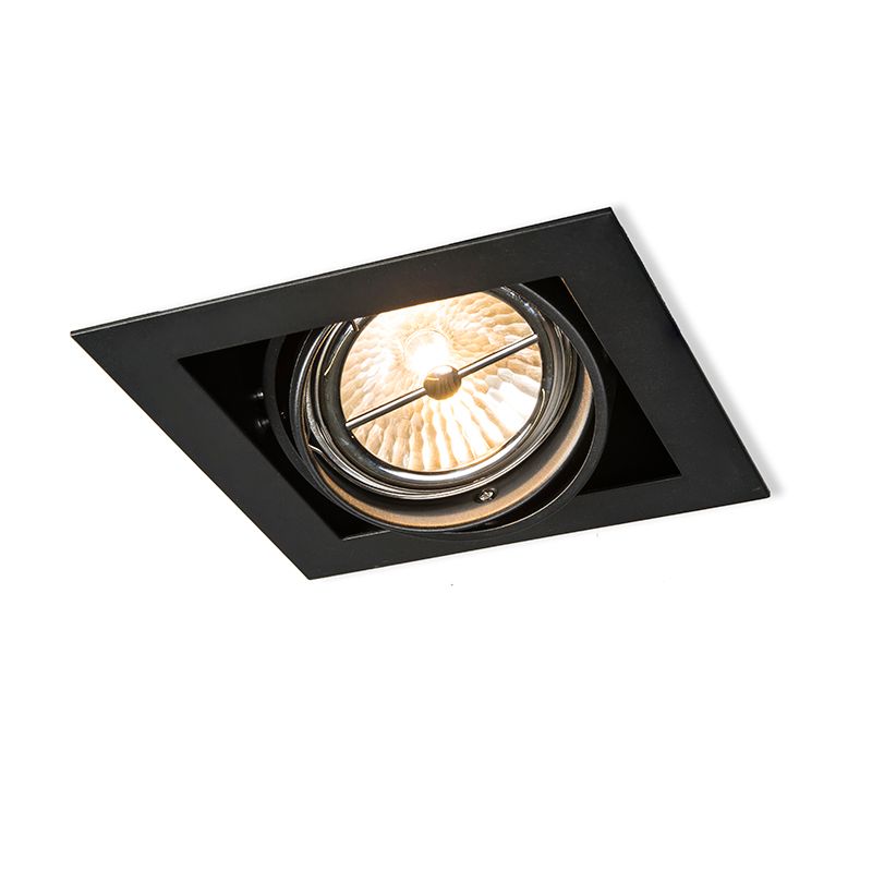 QAZQA Oneon 111-1 - Grote inbouwspot - 1 lichts - 207 mm - zwart - 8718881031809