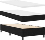 vidaXL LED Boxspringbed met Hoofdeinde Zwart 100 x 200 cm Stof