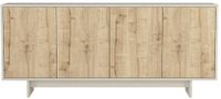 Vente-unique Dressoir met 4 deuren - Licht naturel en Beige - ZEFYNA