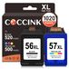 HP Cartouches d'encre 56XL, 57XL, pack de 2, noir et tricolore