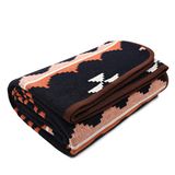ACUSHLA Deken van merinowolmix, zacht, warm, dik, wasbaar, voor buiten, kamperen, reizen, auto, plaid voor alle weersomstandigheden, Marokko, marineblauw, 150 x 130 cm