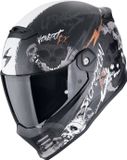 Scorpion Covert FX Skullz Integraalhelm Zwart Grijs Oranje Maat XL