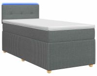 vidaXL Boxspringbed met matras, donkergrijs, 90 x 200 cm, gestoffeerd