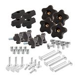 POWERTEC 71173 T Track Knop Kit, 1/4-20 Schroefbouten en sluitringen, 46-delige set, T-track bouten, T-track accessoires voor houtbewerking mallen en armaturen