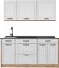 Vicco Eenpersoonskeuken R-Line, Wit landelijk/Goudkleurig Eiken, 160 cm zonder werkblad