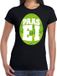 Bellatio Decorations Shoppartners Bv Zwart Paas t-shirt met groen paasei - Pasen shirt voor dames - Pasen kleding M