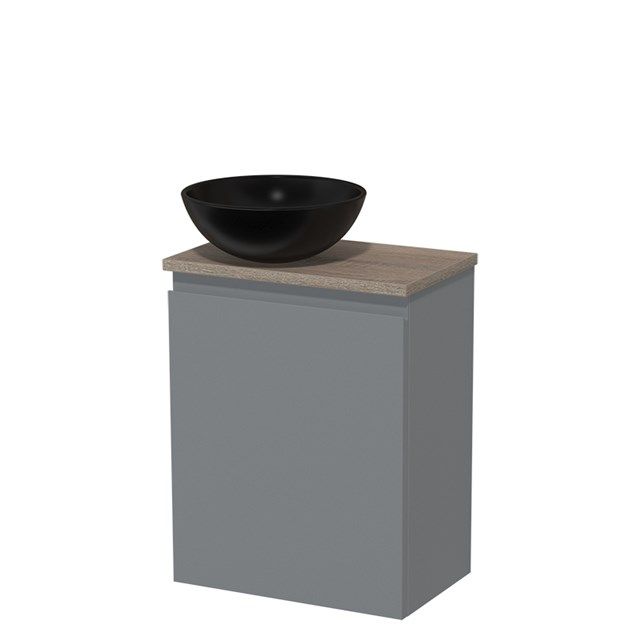 Maxaro Modulo Toiletmeubel 41 cm - Middengrijs - Eiken Blad