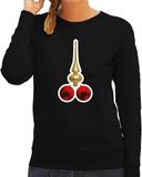 Bellatio Decorations Foute Kersttrui / sweater voor dames - kerstballen - PIEK - ondeugende kerst - zwart L