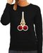 Bellatio Decorations Foute Kersttrui / sweater voor dames - kerstballen - PIEK - ondeugende kerst - zwart L