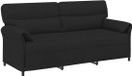 vidaXL Canapé 3 places Tissu noir 198 x 83 x 95 cm