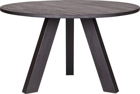 WOOOD Rhonda Eettafel - Ø129 cm - Eiken - Blacknight - Rond