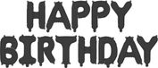PartyDeco Happy Birthday Black Air Fill Foil Balloon Kit