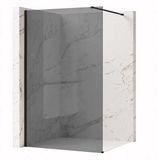 REA Flexi Grey 80 - Gehard Glas 8 Mm (Grijs) - Douchewand - Zwart