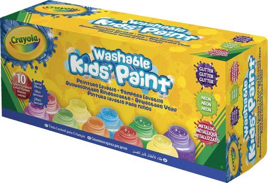Crayola Washable Paint - 10 Special Effect Colors - 59ml Pots