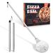 Inox Pizza Schep Perforé avec Poignée Amovible