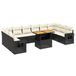 vidaXL 11-delige Loungeset met kussens, polyrattan, zwart