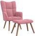 vidaXL Relaxstoel met voetenbank fluweel roze